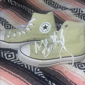Converse High-Top Sneakers in Olive Green